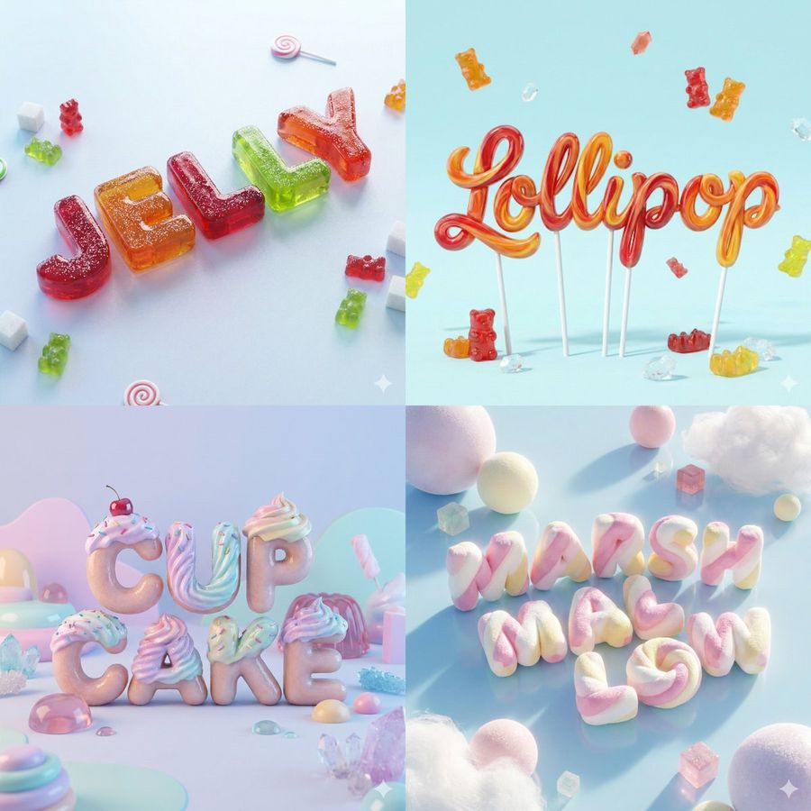 Smooth, Ultra-realistic 3D Render of the Word [YOUR WORD] Shaped Like — Nano Banana Pro image prompt example