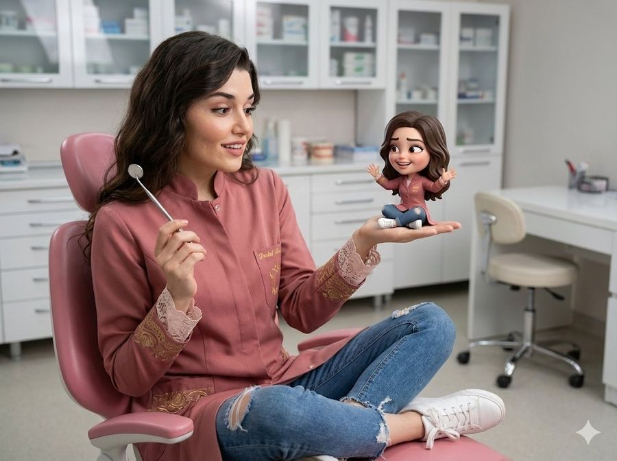 ME AND MY LITTLE 3D CHIBI IN THE OFFICE — Nano Banana Pro image prompt example