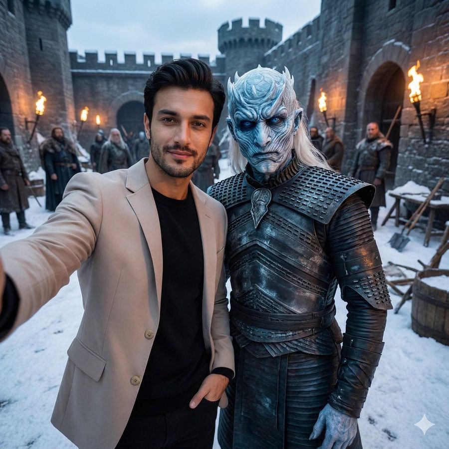 I’M Taking a Selfie with Night King on the Set of Game of Thrones — generated with Nano Banana Pro