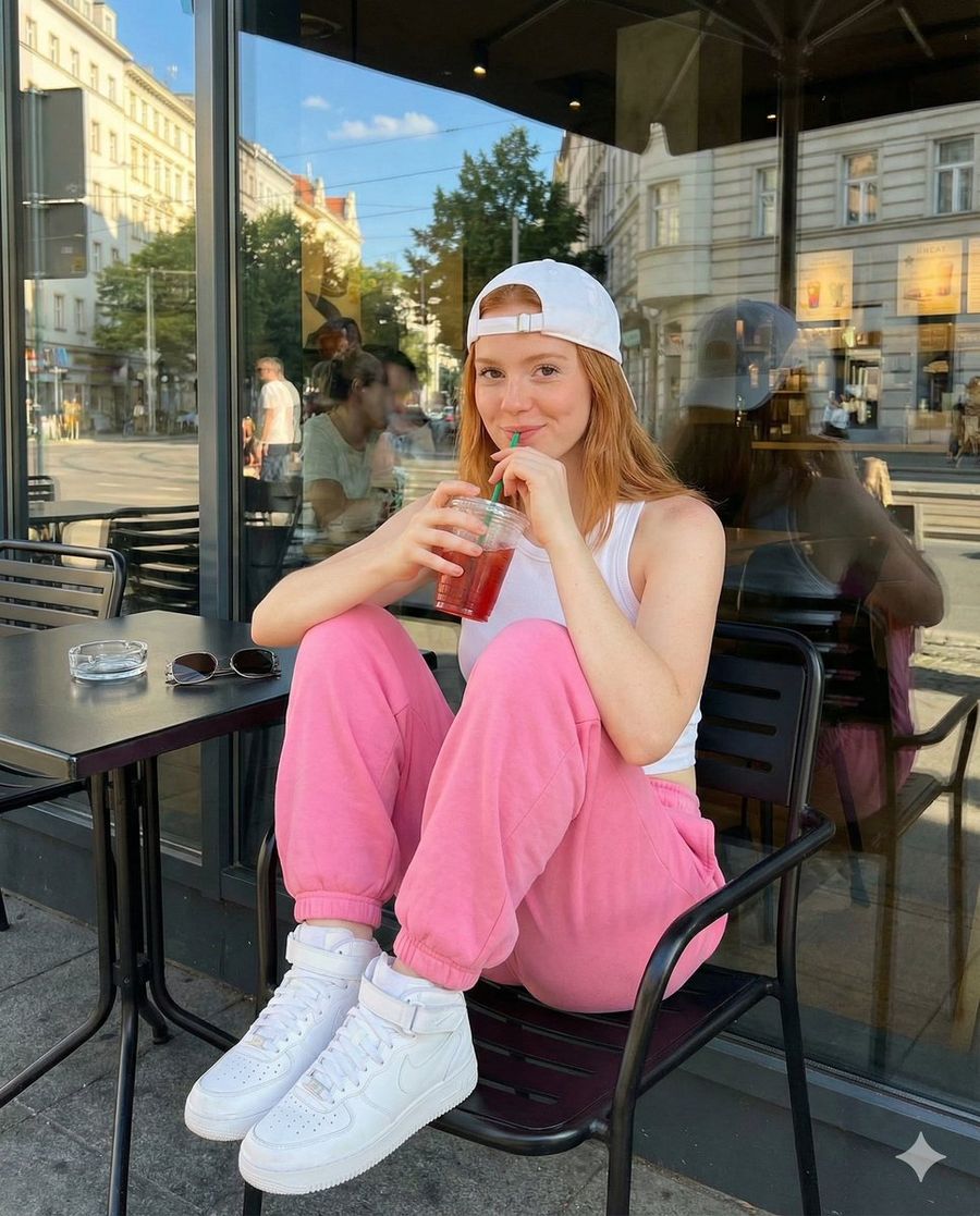 Outdoor Urban Cafe Setting on a European Street, Glass Storefront — Nano Banana Pro image prompt example