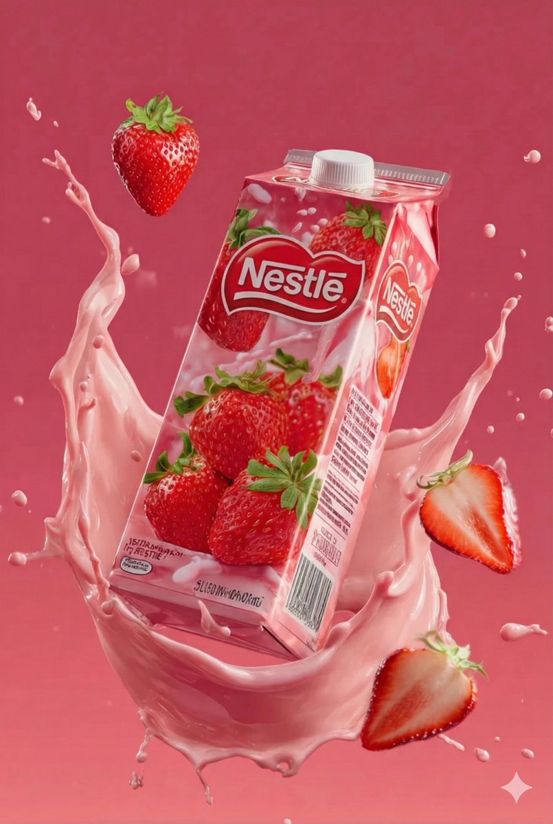 Strawberry Juice with Ripe Strawberries — Nano Banana Pro image prompt example