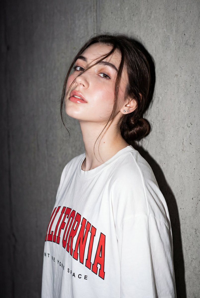 High-resolution, Close-up Editorial-style Portrait of a Young Woman — Nano Banana Pro image prompt example