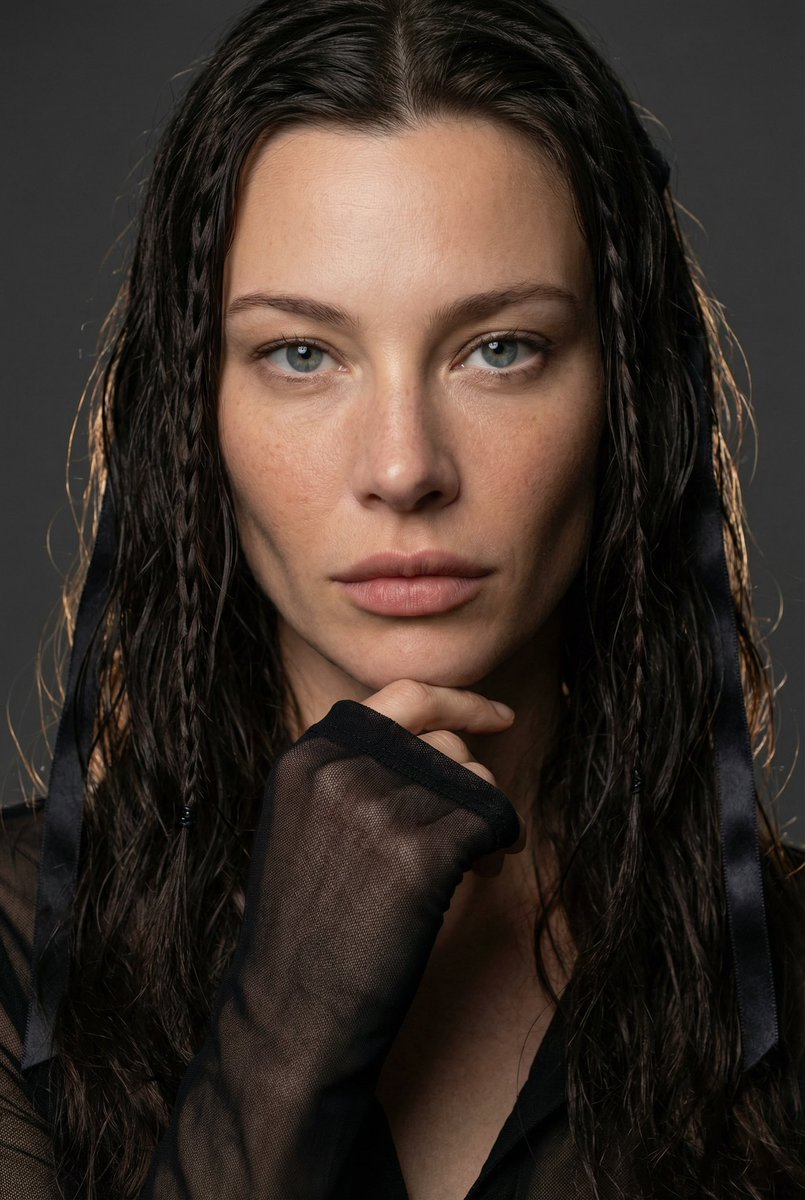High-end Editorial Beauty Portrait in a Controlled Studio Setting — Nano Banana Pro image prompt example