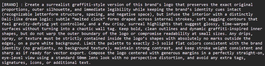 Surreal, Melting Logo of [BRAND] in the Style of Salvador Dali — Nano Banana Pro image prompt example