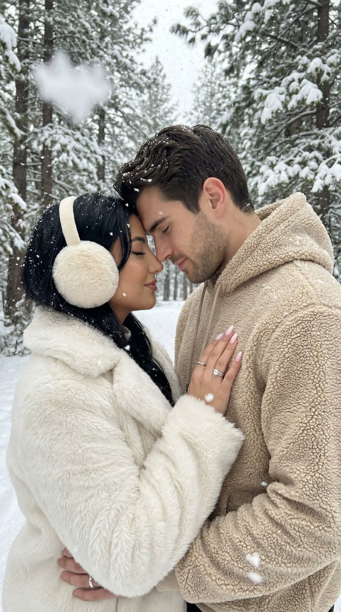 Photoreal Winter Romance Forest Couple — Nano Banana Pro image prompt example