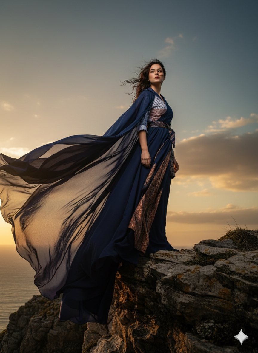 Standing in Strong Wind — Nano Banana Pro image prompt example