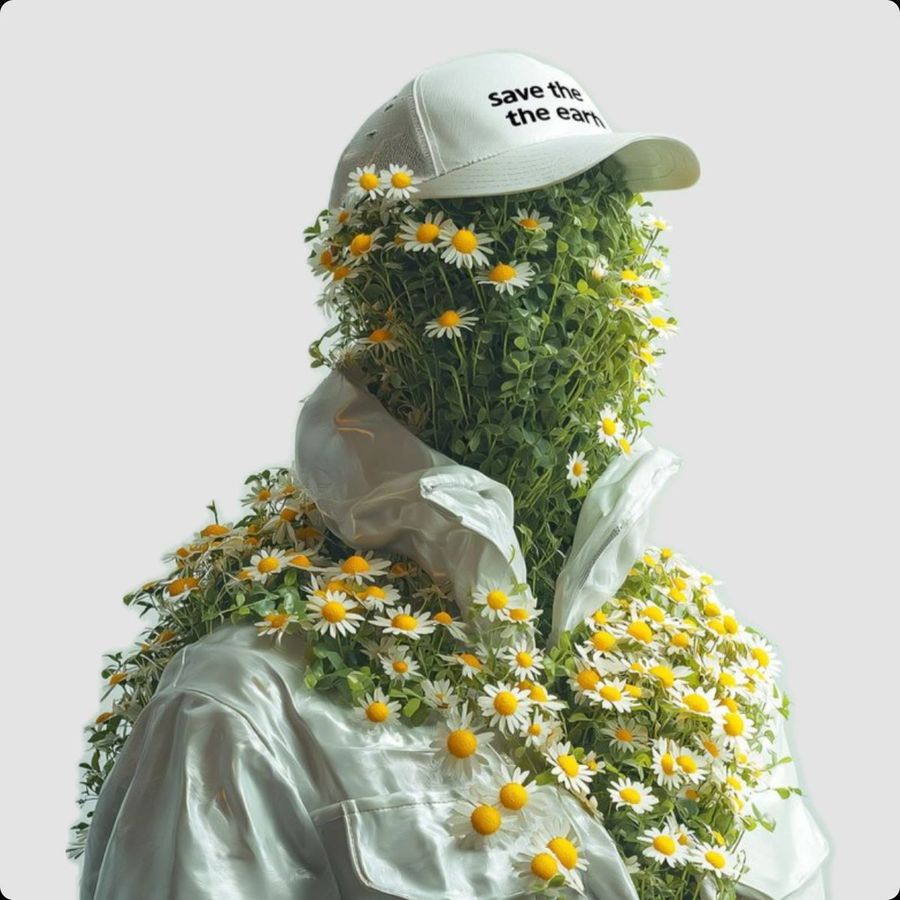 Surreal Portrait of a Humanoid Figure Completely Covered in Fresh — Nano Banana Pro image prompt example