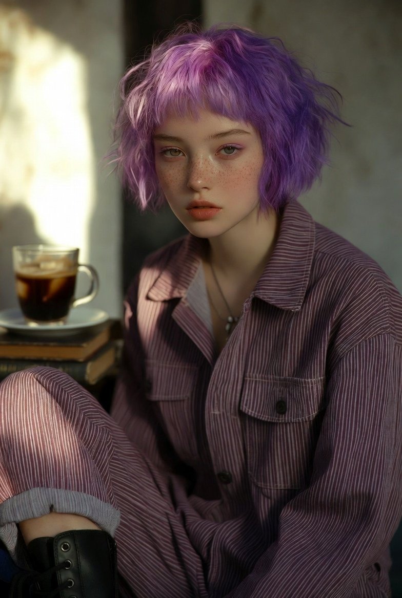 Short Bob with Messy Bangs (Fringe) — Nano Banana Pro image prompt example