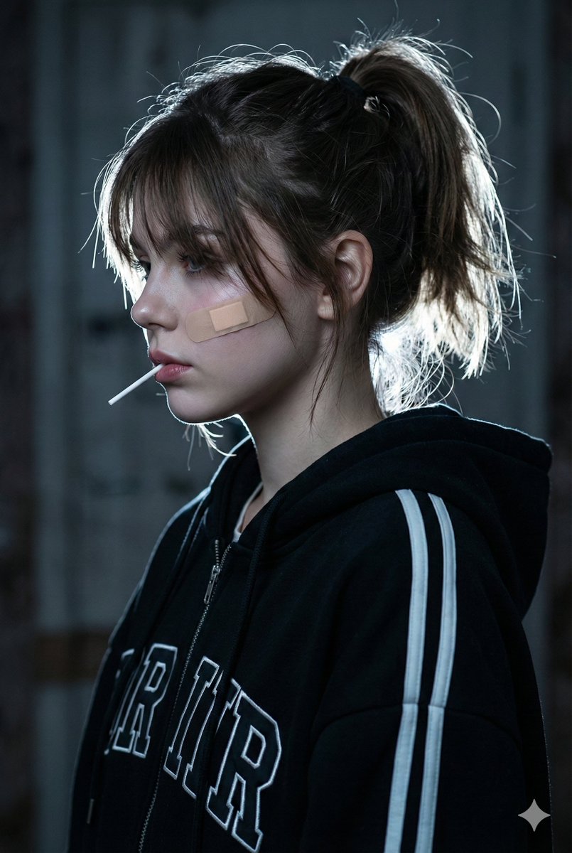 Cinematic Close-up Side Profile Portrait of a Young Woman — Nano Banana Pro image prompt example