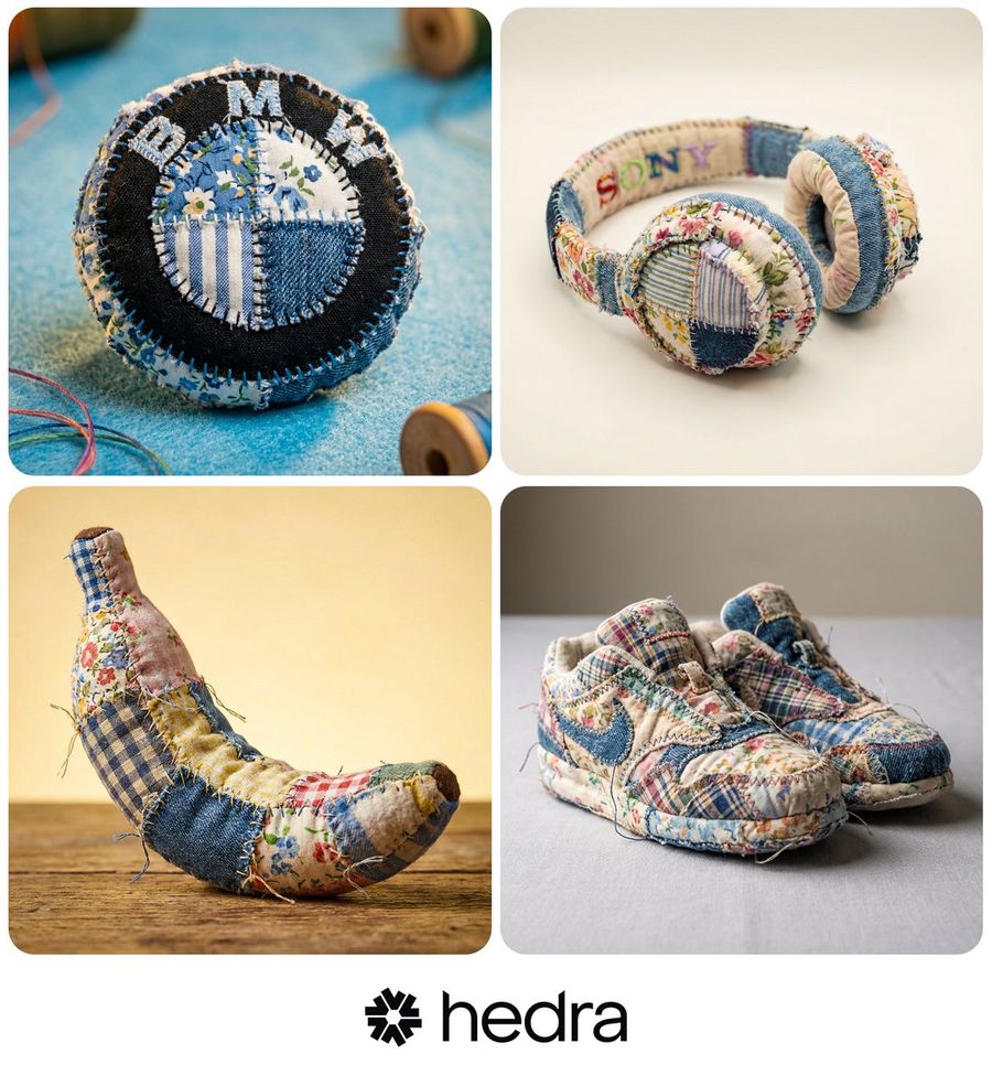 Hyper-realistic Photograph of an Adorable Handmade Patchwork Fabric — Nano Banana Pro image prompt example