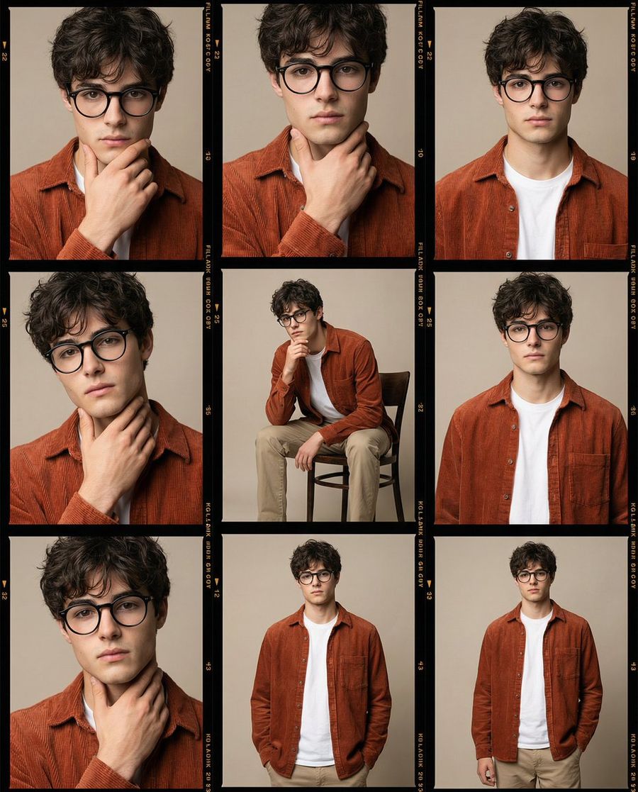 High-fidelity Studio Portrait Session Featuring a Young Adult Male — Nano Banana Pro image prompt example