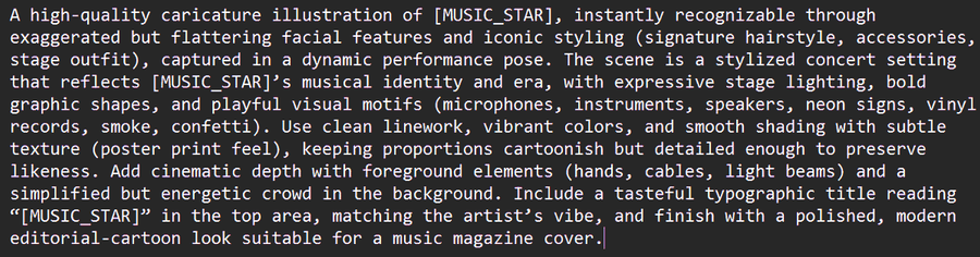 Ready to Stage Your Favorite Music Star — Nano Banana Pro image prompt example