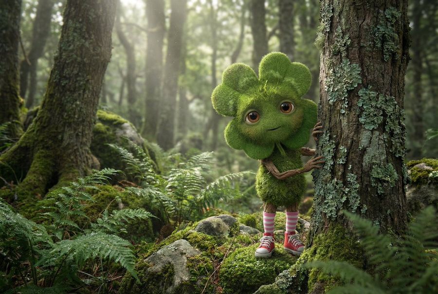 Elusive Irish Critter Peeks Out from Behind a Tree — generated with Nano Banana Pro