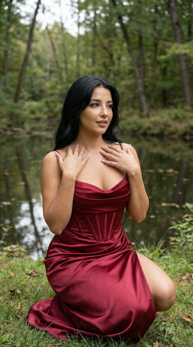 Photoreal Cinematic Forest Lakeside Fashion Portrait — generated with Nano Banana Pro