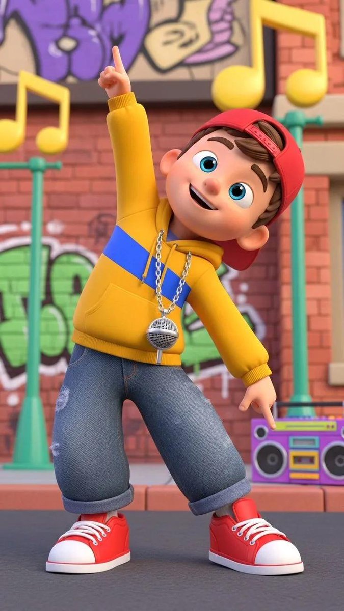 High-quality 3D Cartoon Character of a Young Boy in a Hip-hop Street — Nano Banana Pro image prompt example