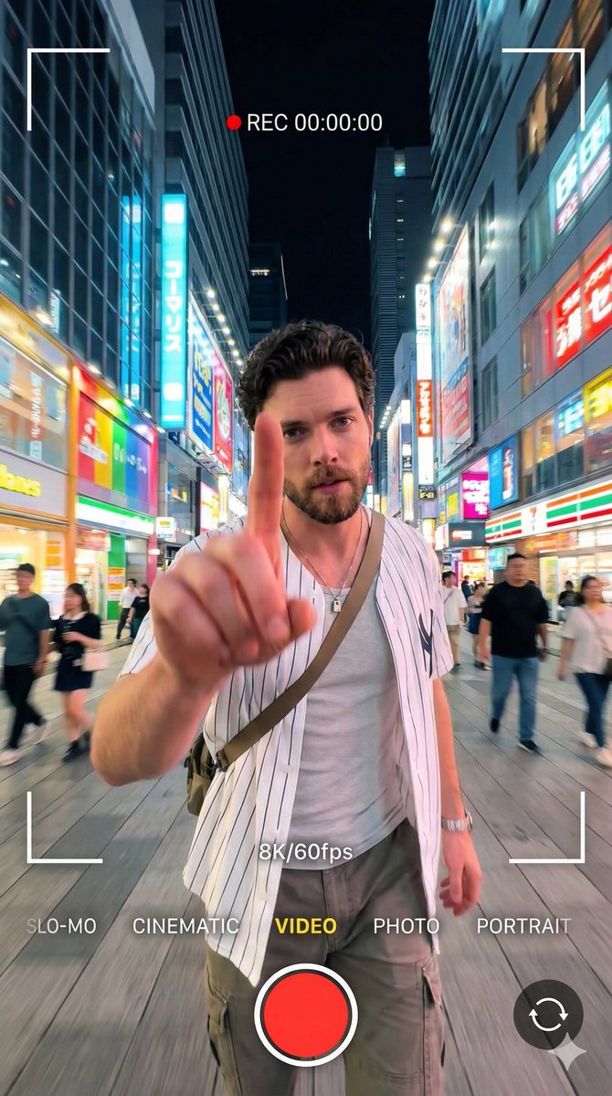 8k Cinematic Portrait With Video Ui Overlays — Nano Banana Pro image prompt example