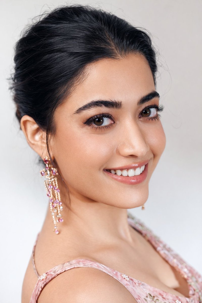 8k Studio Portrait Of Rashmika Mandhana In Saree — Nano Banana Pro image prompt example