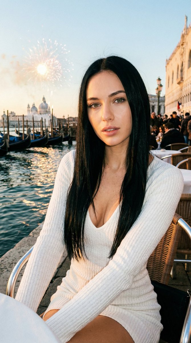 8k Uhd Cinematic Portrait Prompt For A Young European Woman In Venice — Nano Banana Pro image prompt example