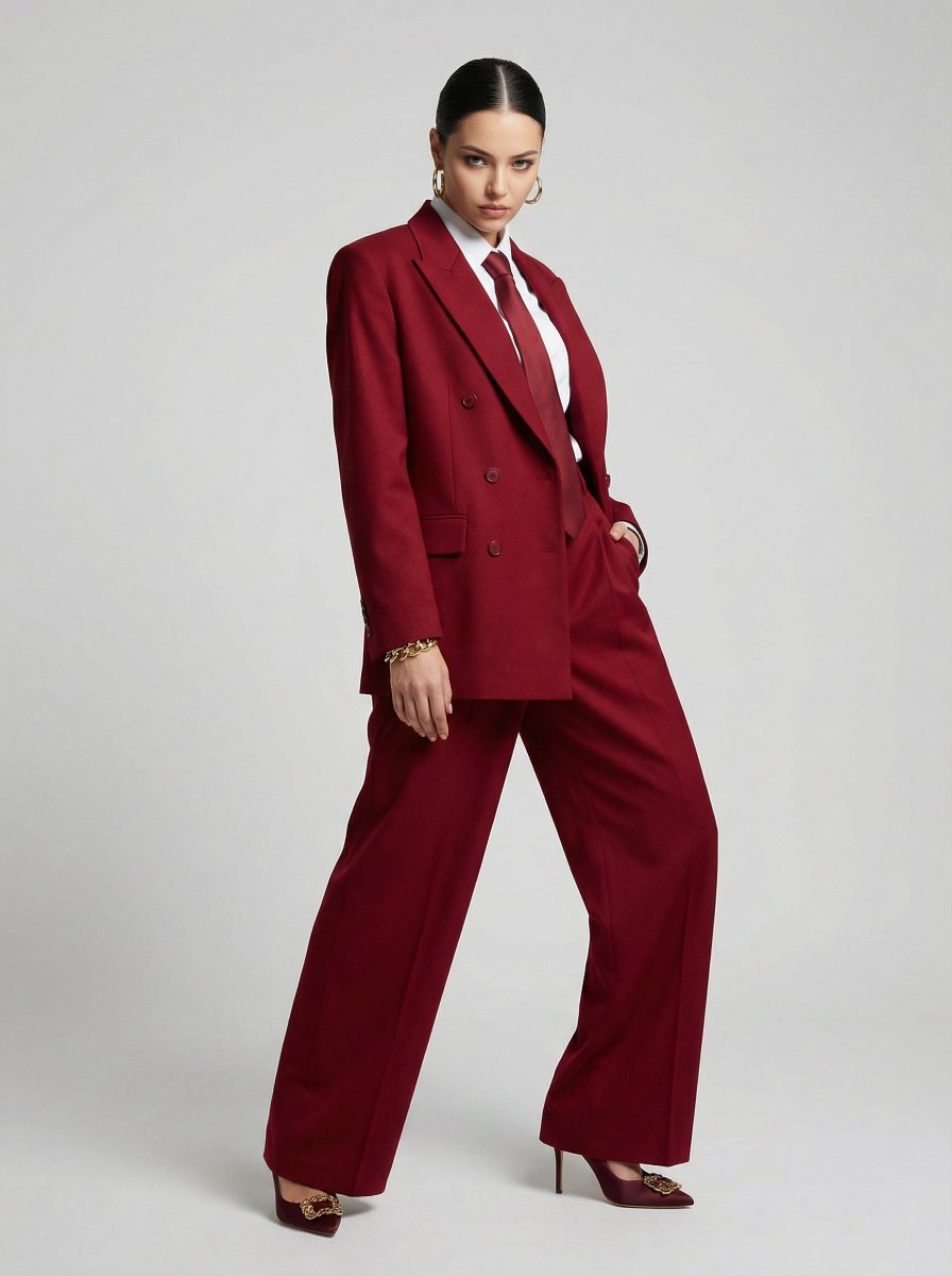 High-waisted, Ultra-wide-leg, Deep Front Pleats, Long Hem Pooling — Nano Banana Pro image prompt example