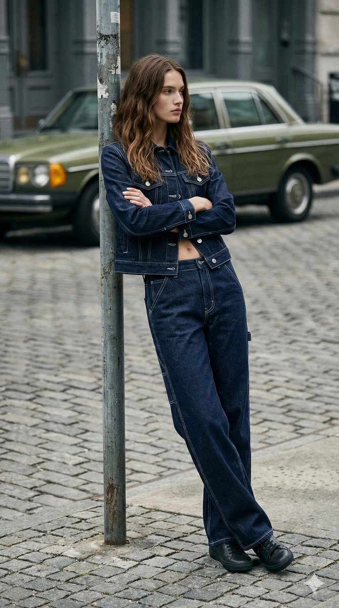 90s Americana Denim Fashion Editorial — Nano Banana Pro image prompt example