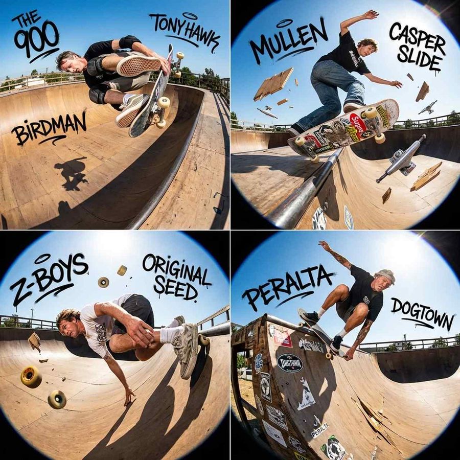 90s Skate Magazine Style Skateboarder Grid Prompt For Nano Banana — Nano Banana Pro image prompt example