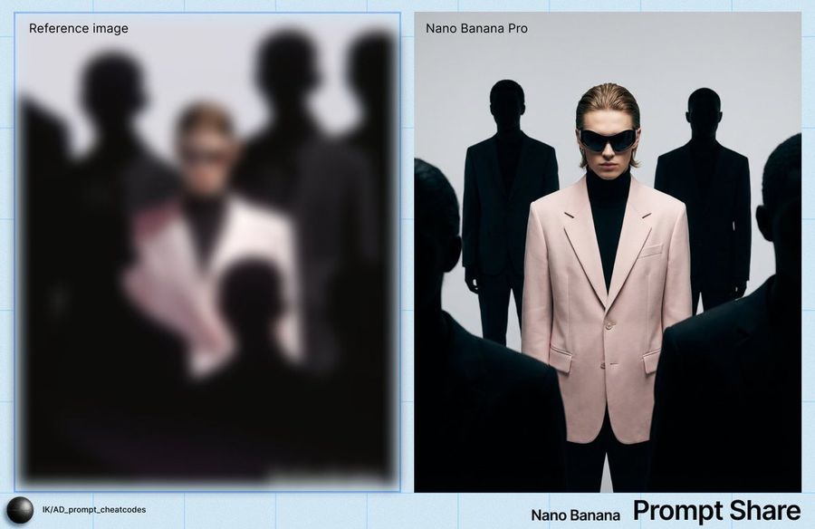 IMAGE: a Single Human Figure Stands Centered in the Frame, Vertically — Nano Banana Pro image prompt example