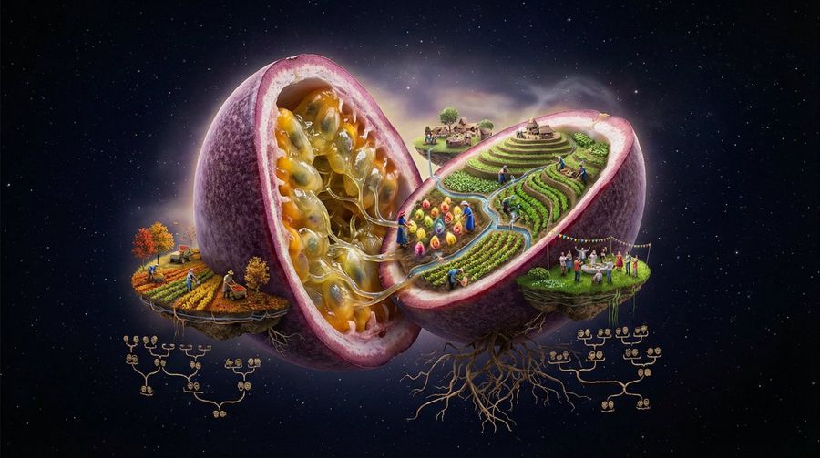 Single [FRUIT/VEGETABLE] Suspended in Space, Sliced Open to Reveal It — generated with Nano Banana Pro