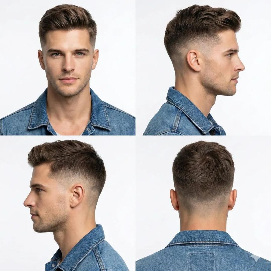 Professional Studio Portrait of a Handsome Young Man Showcasing — Nano Banana Pro image prompt example