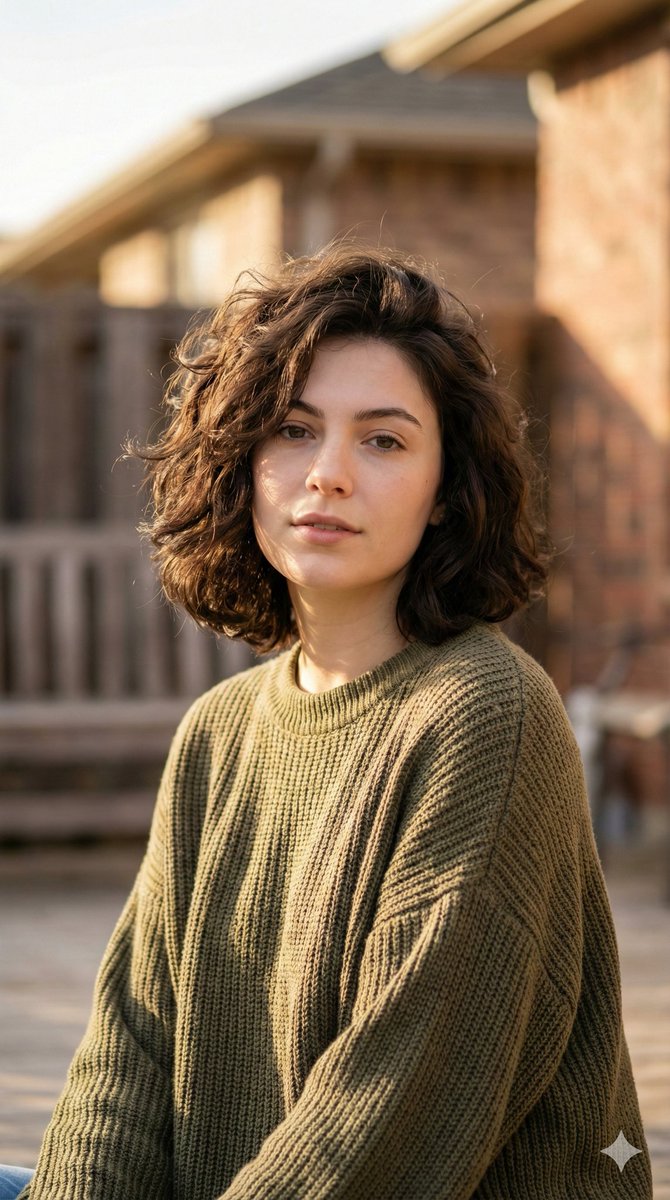 Messy, Voluminous, Wavy, Shoulder-length Bob — Nano Banana Pro image prompt example