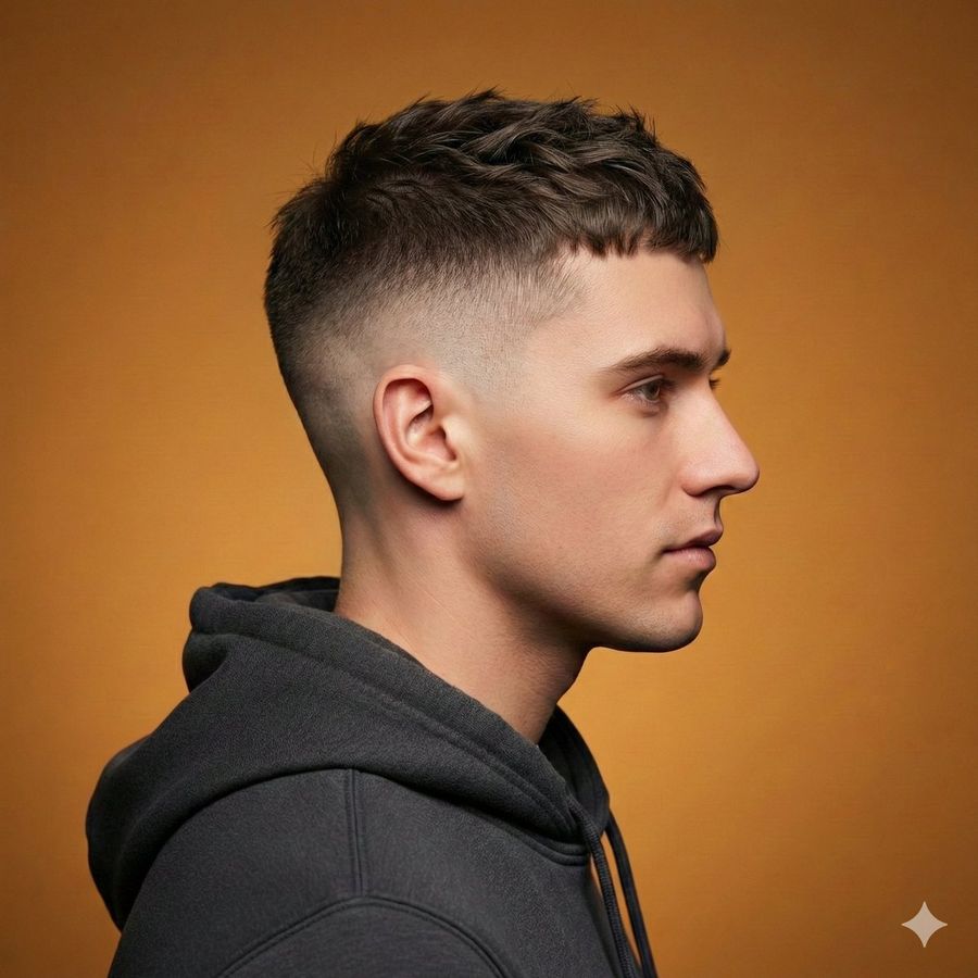 Ultra-Realistic Studio Side-Profile Haircut Portrait — Nano Banana Pro image prompt example