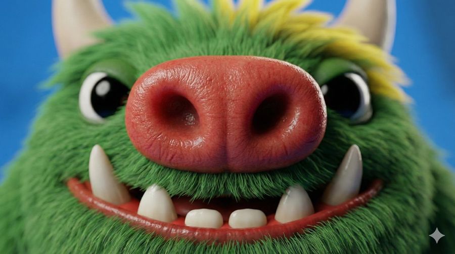 Zoom in Close on This Characters Nose — Nano Banana Pro image prompt example
