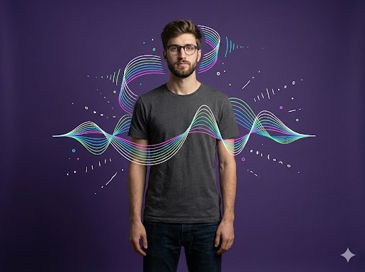 Abstract Audio Visualization Portrait — Nano Banana Pro image prompt example