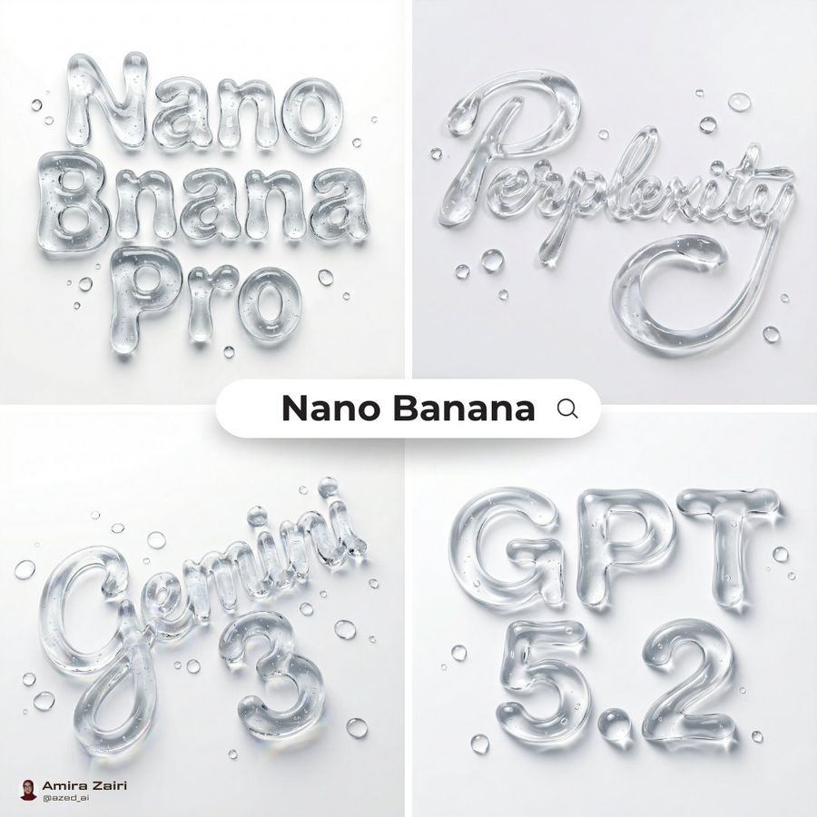 Abstract Liquid Typography Generation Prompt — Nano Banana Pro image prompt example