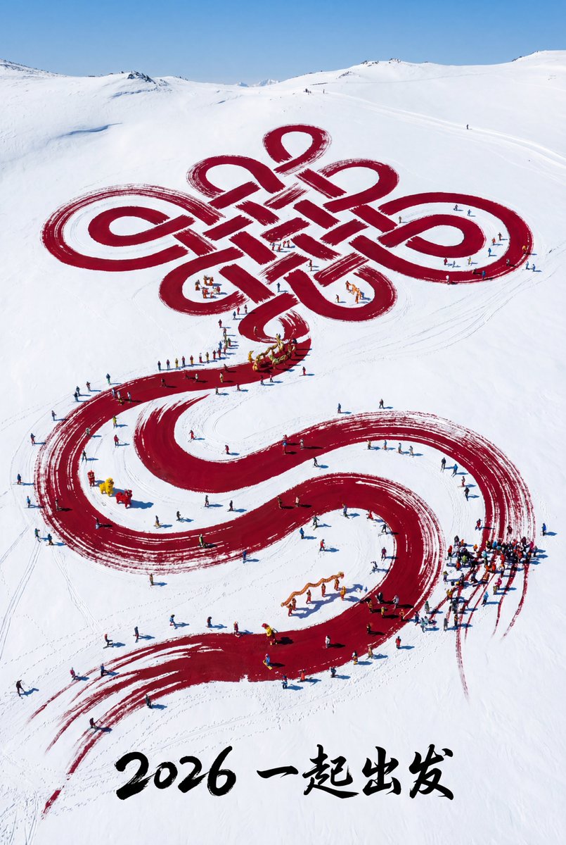 Aerial Art Chinese Knot Landscape For 2026 Winter Games Prompt — Nano Banana Pro image prompt example