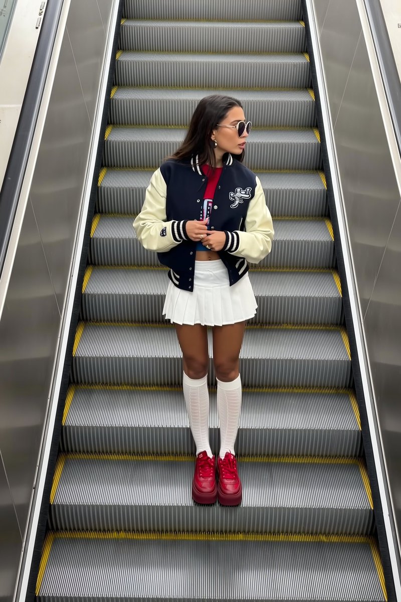Ai Influencer Escalator Fit Check Prompt — Nano Banana Pro image prompt example