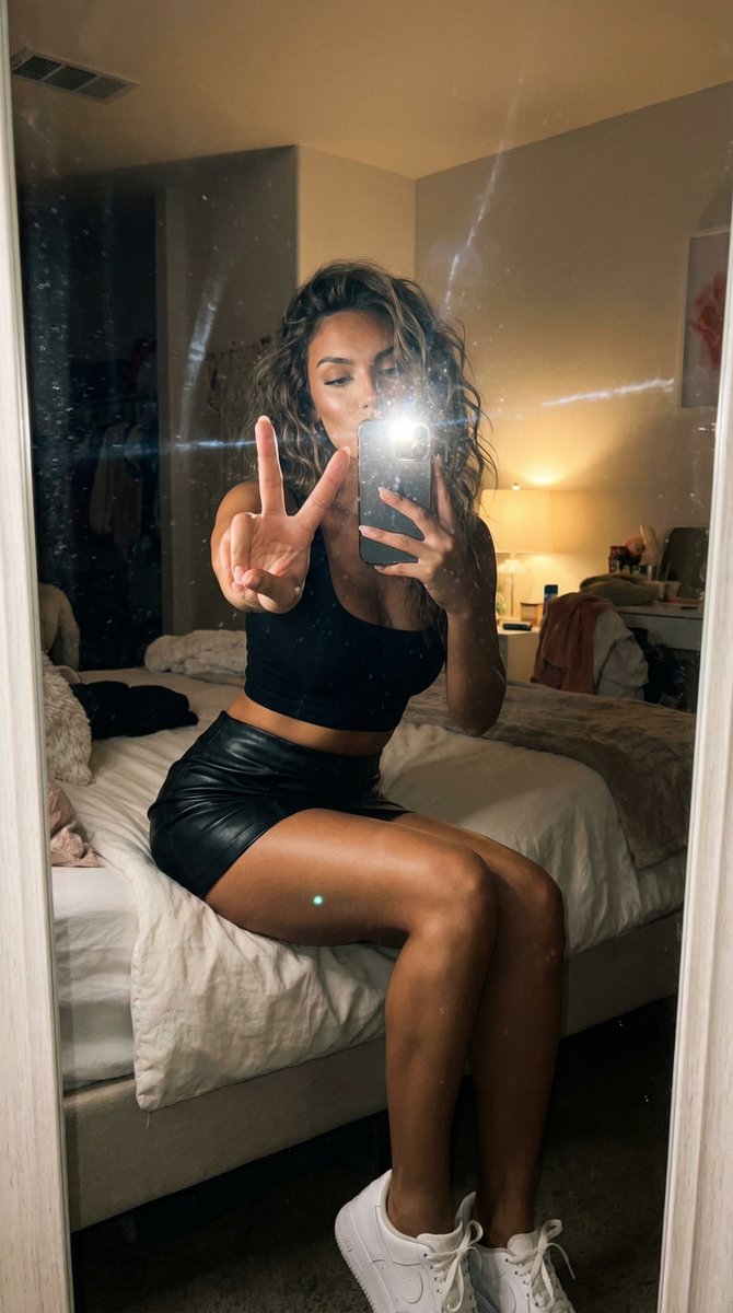 Ai Influencer Mirror Selfie Pose Prompt — Nano Banana Pro image prompt example