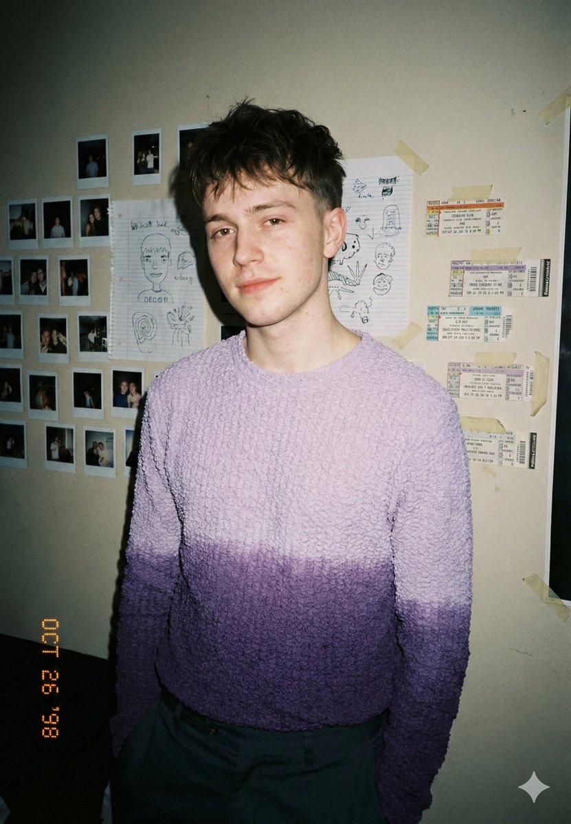 Analog Inspired Male Portrait With Hard Flash Prompt — Nano Banana Pro image prompt example