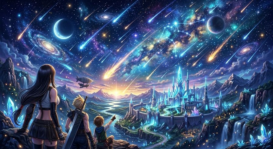 Aquarius Meteor Shower Art — Nano Banana Pro image prompt example