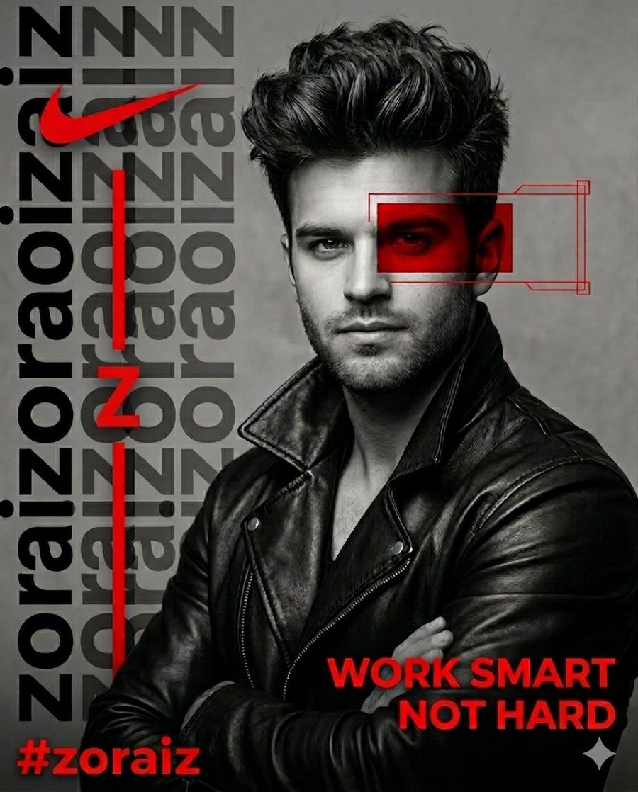 Artistic Fashion Portrait Red Frame — Nano Banana Pro image prompt example