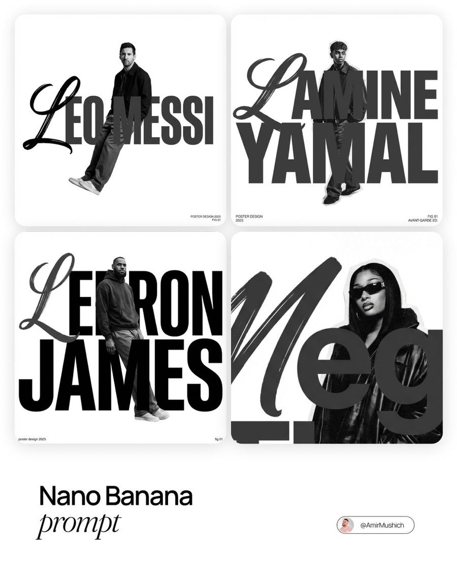 Asymmetric Grid Poster Design Prompt — Nano Banana Pro image prompt example
