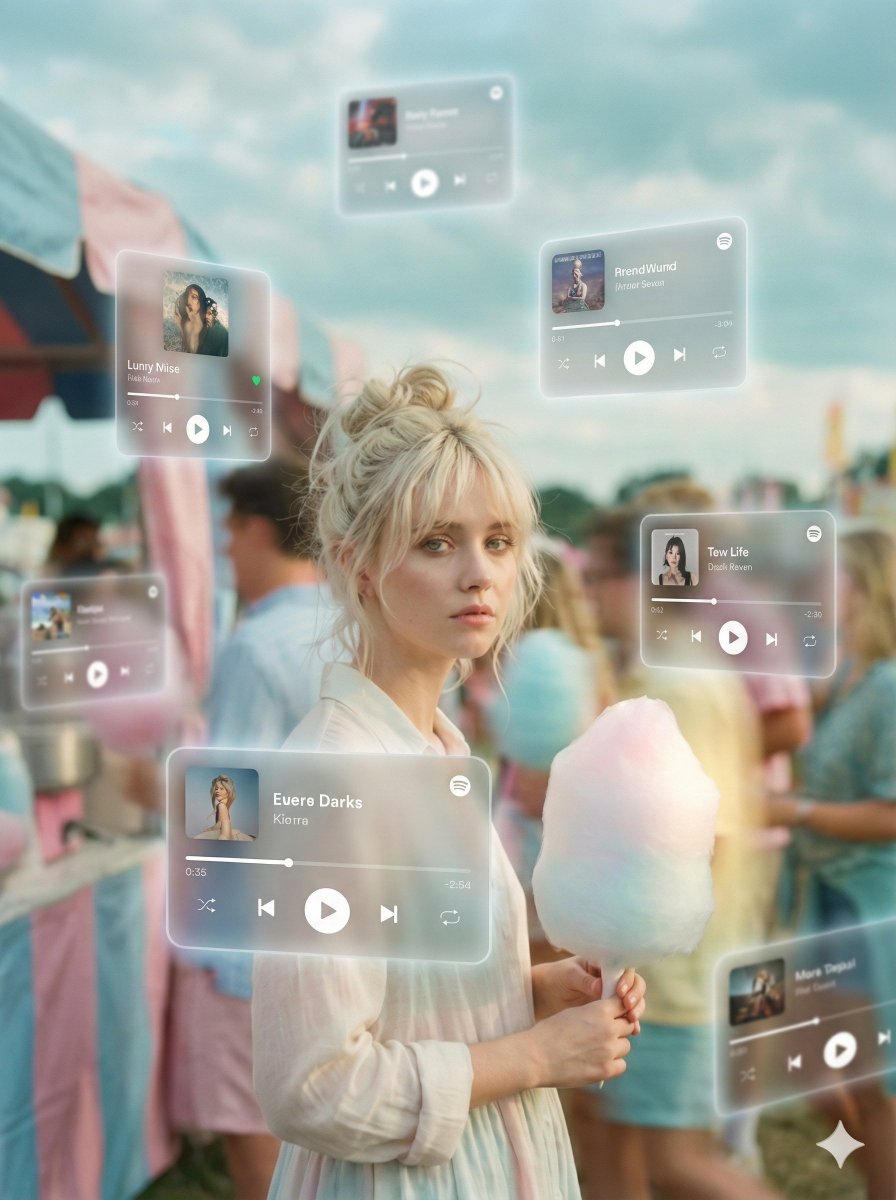 Augmented Reality Music Player Portrait — Nano Banana Pro image prompt example