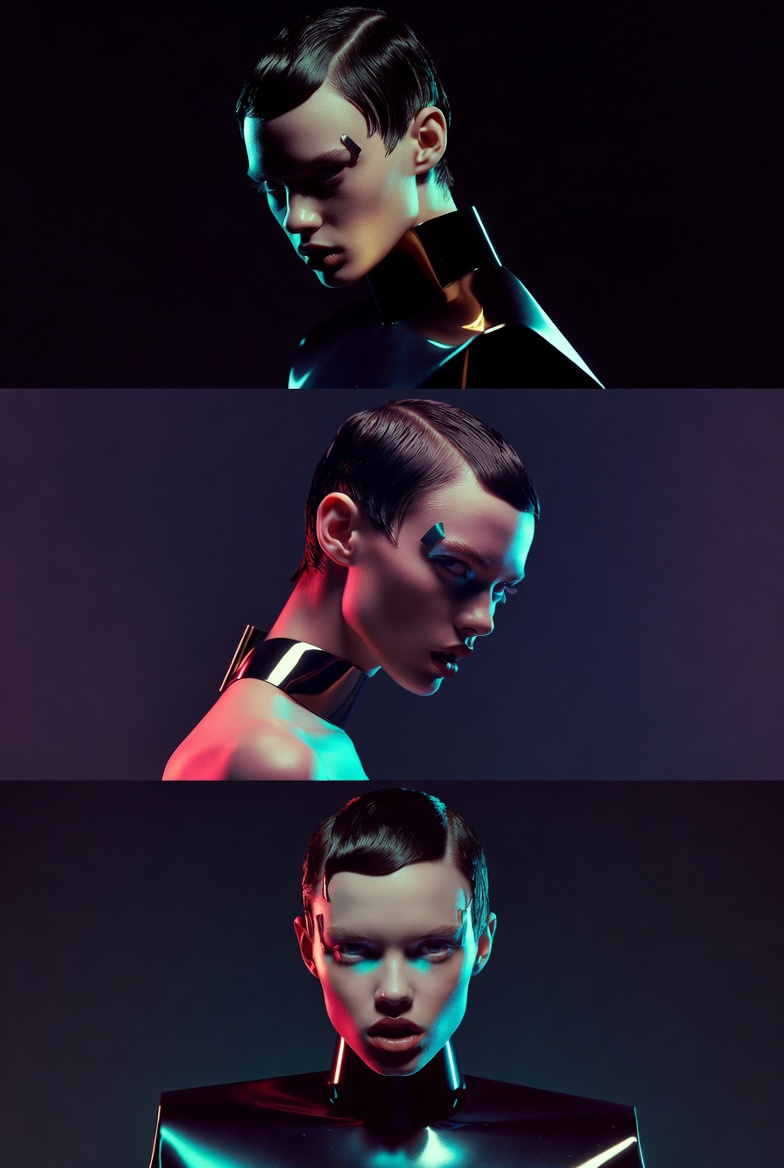 Avant Garde Fashion Editorial Triptych Prompt — Nano Banana Pro image prompt example