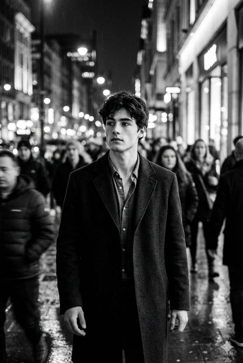 Black And White Cinematic Motion Portrait — Nano Banana Pro image prompt example