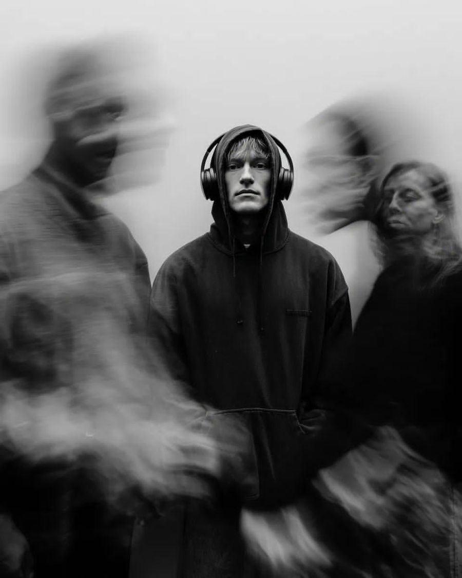 Black And White Cinematic Portrait With Motion Blur — Nano Banana Pro image prompt example