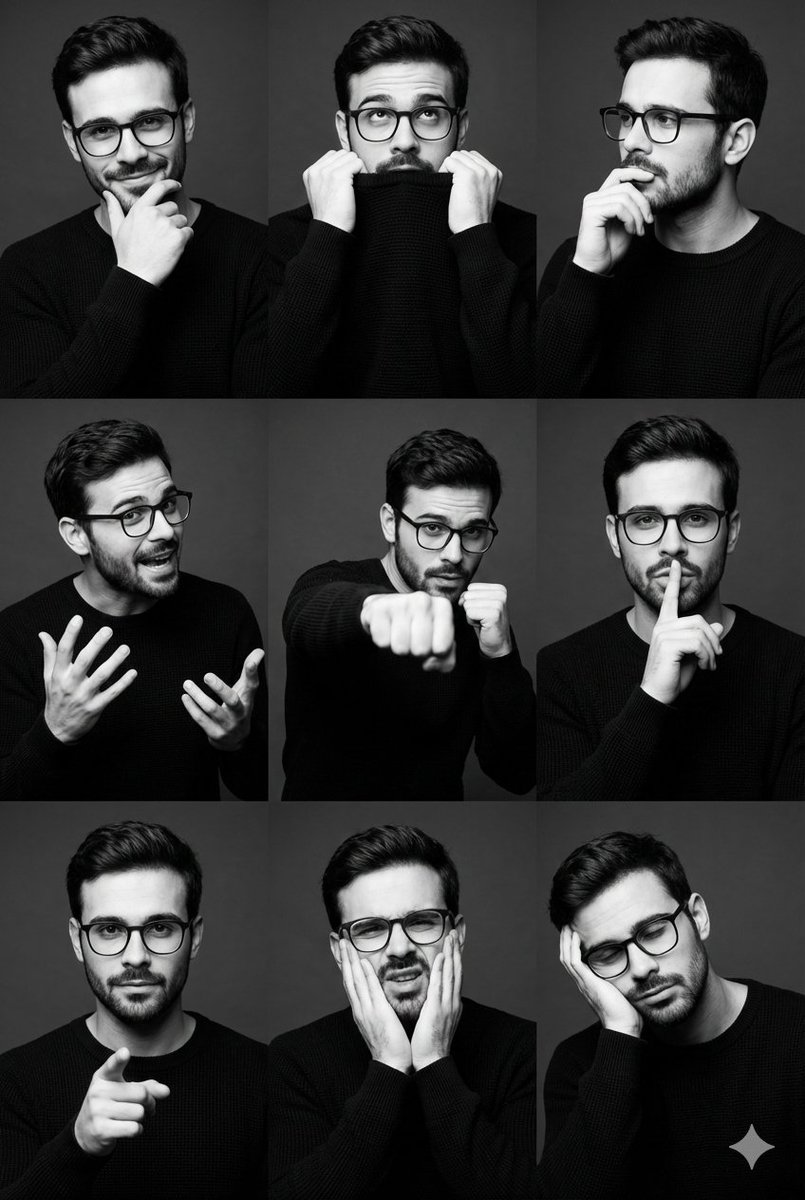 Black And White Male Editorial Portrait Collage Json Prompt — Nano Banana Pro image prompt example