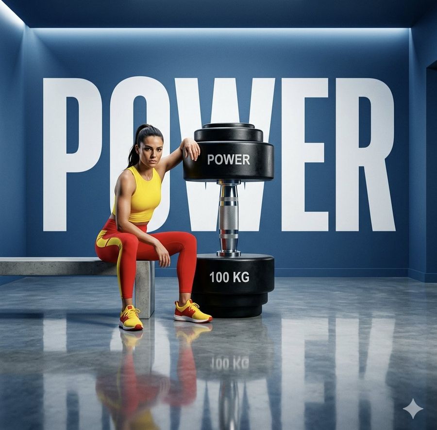 Bold Editorial Fitness Portrait — generated with Nano Banana Pro