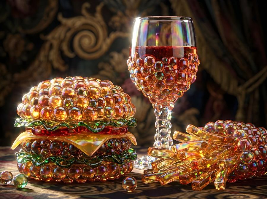 Bubbly Cheeseburger Still Life Prompt — Nano Banana Pro image prompt example