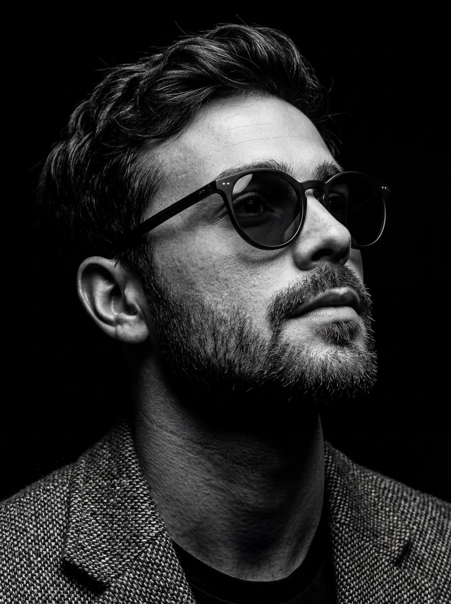 Bw Chiaroscuro Portrait — Nano Banana Pro image prompt example