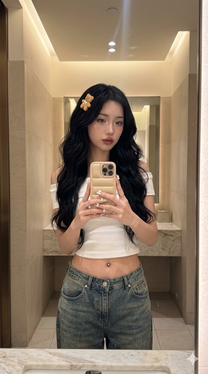 Cafe Mirror Selfie Aesthetic — Nano Banana Pro image prompt example