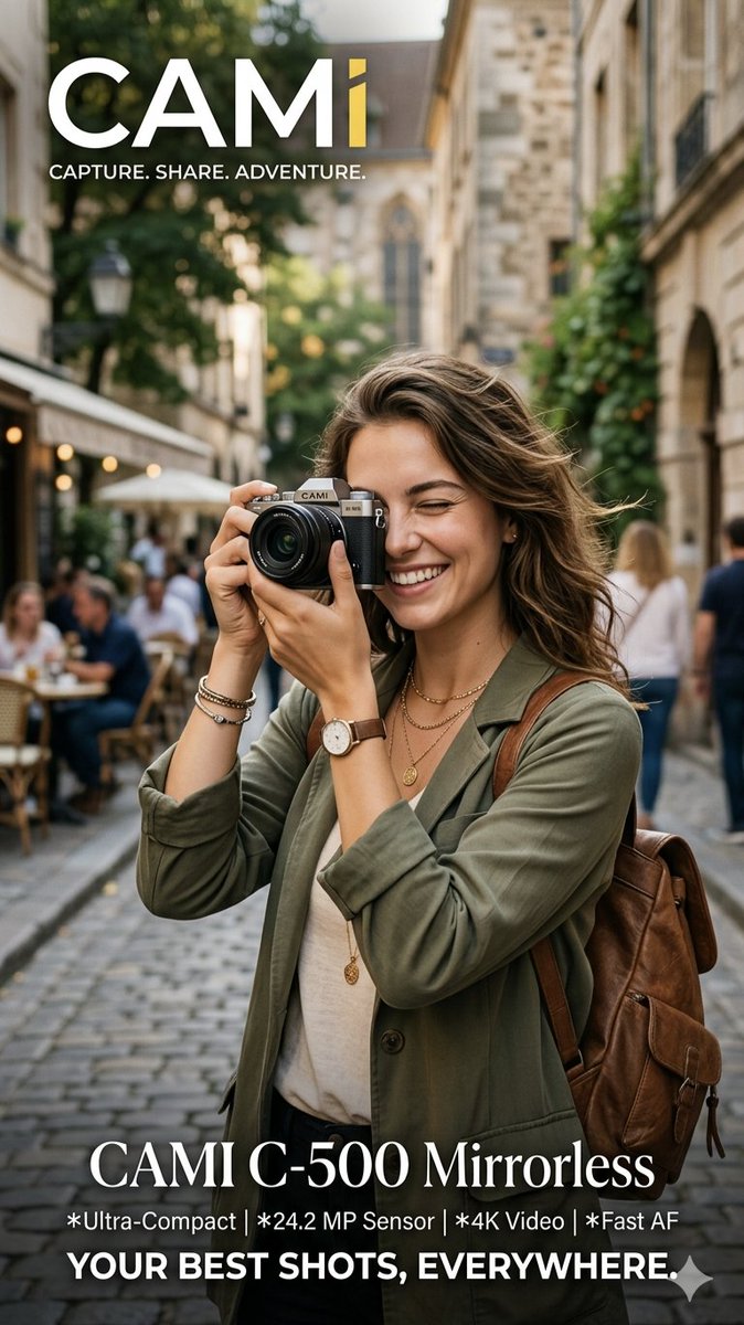 Camera Promotional Advertisement Poster — Nano Banana Pro image prompt example